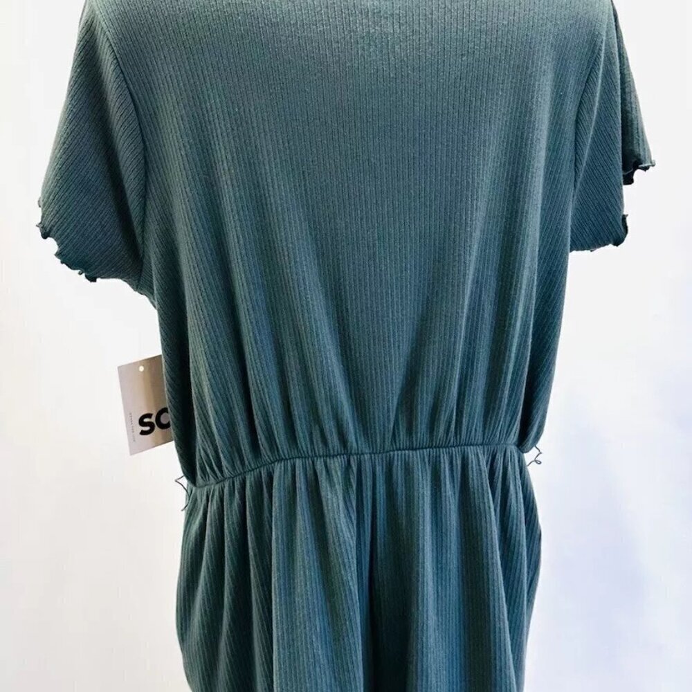 NWT SO GOOD FOR LIFE Juniors Short Sleeve V-Neck Green Romper Dress Size XXL - Picture 6 of 9